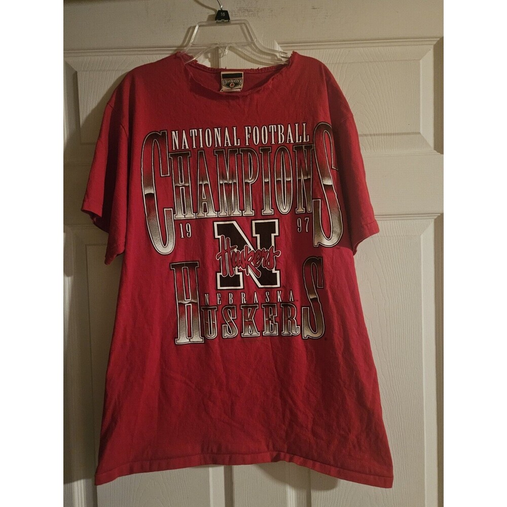 Nebraska Cornhuskers 1997 National Champions Mens T Shirt Football Large As Is